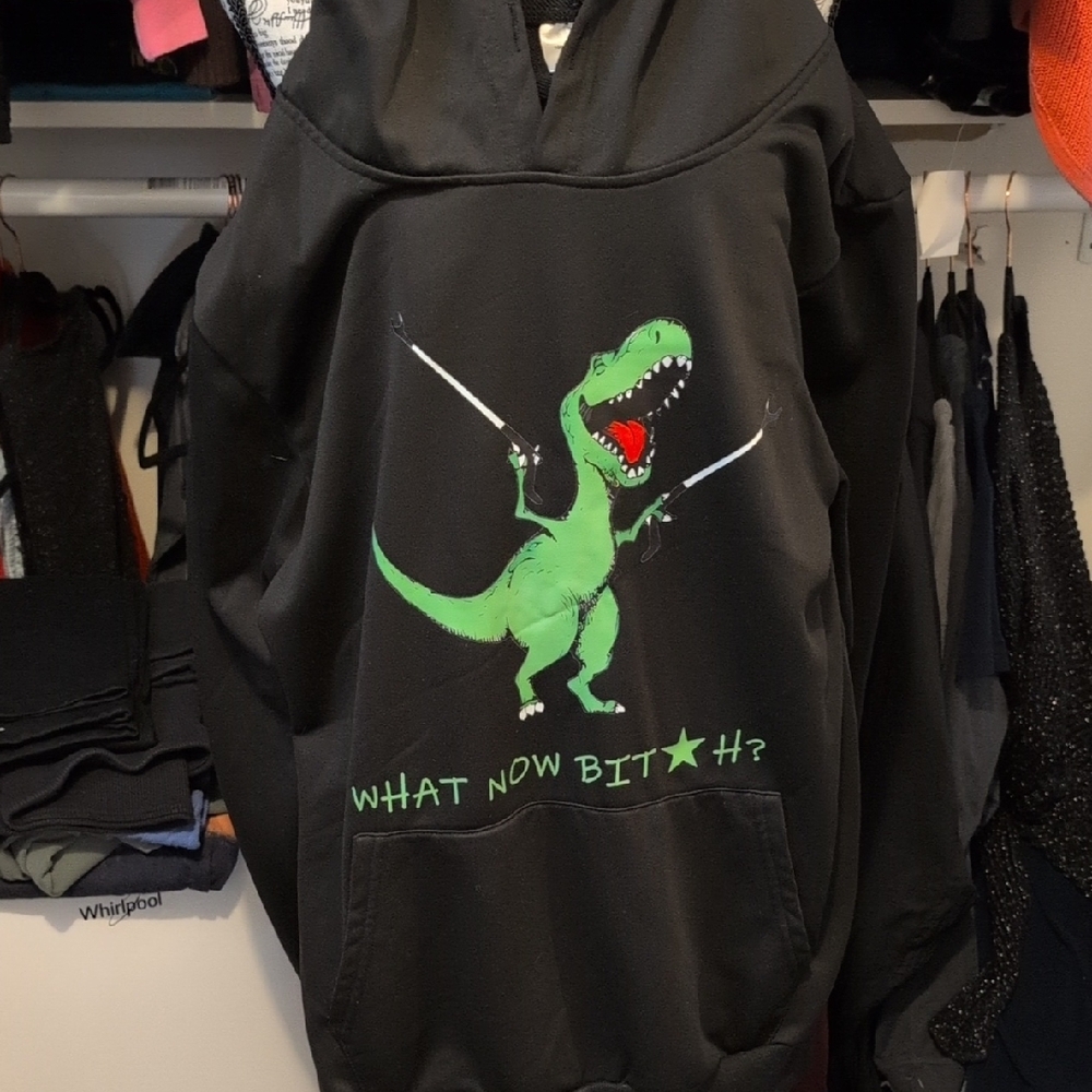 Dinosaur Graphic Hoodie - Black